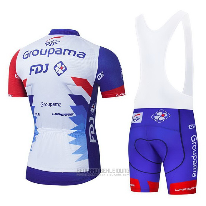 2021 Fahrradbekleidung Groupama-FDJ Rot Blau Wei Trikot Kurzarm und Tragerhose - zum Schließen ins Bild klicken